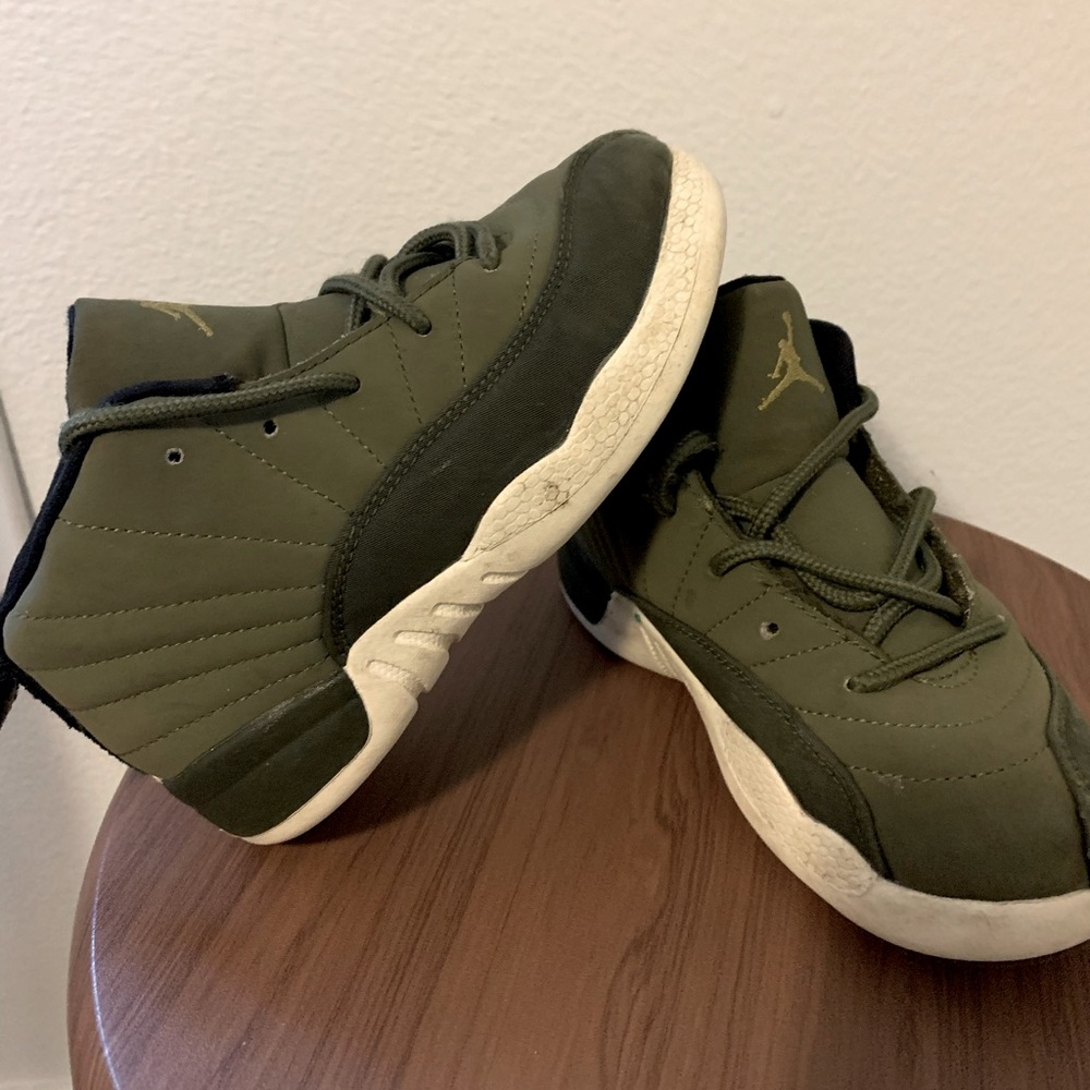 Kids Air Jordan 12 Retro CP3 Olive Green